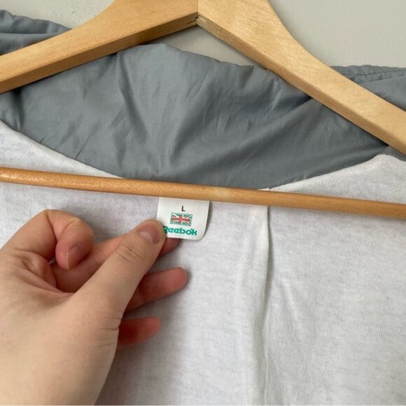 Vintage 80s REEBOK Windbreaker Jacket with Removable Sleeves Size L - Picture 8 of 14